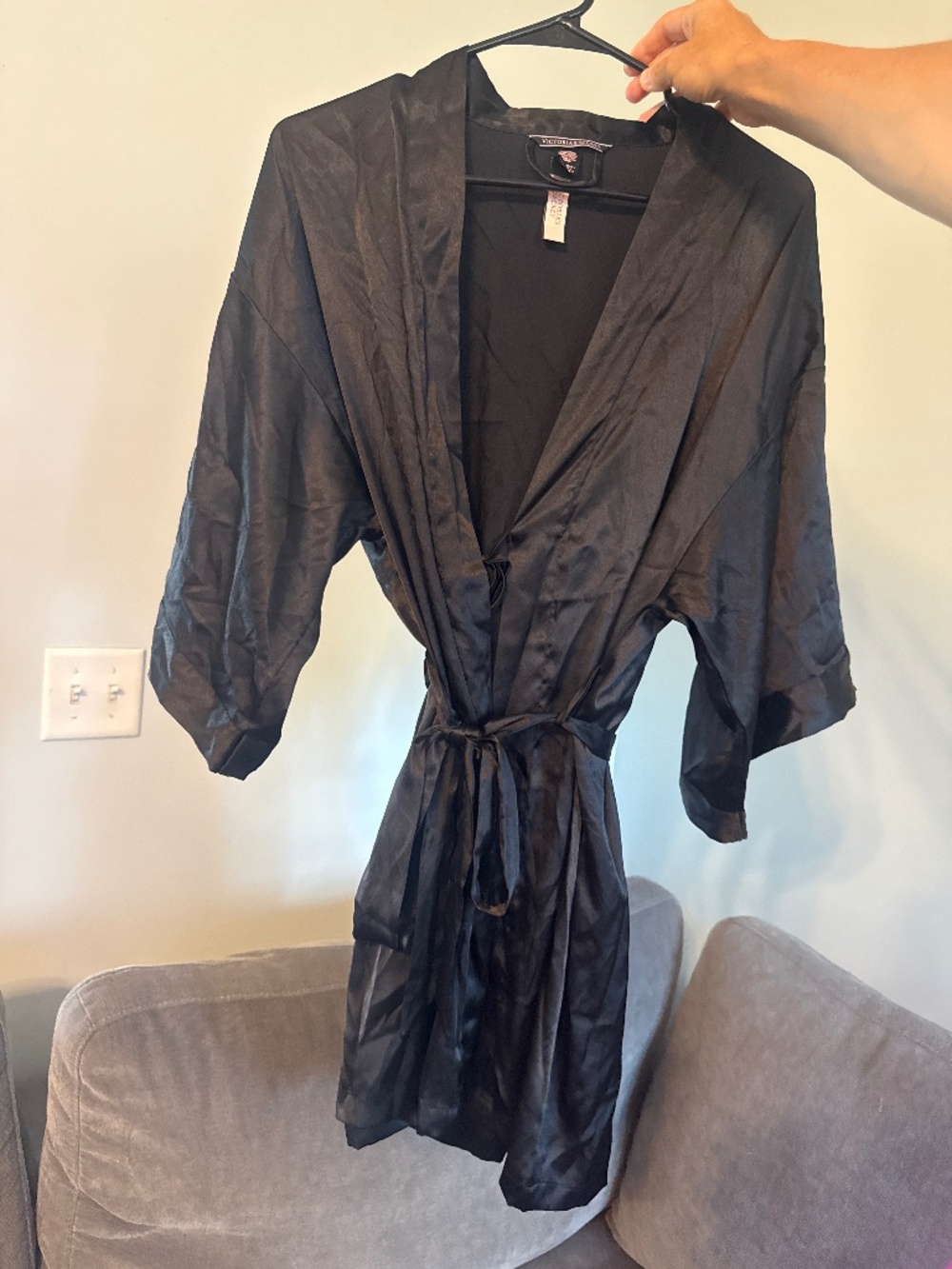 Victoria’s Secret black satin robe